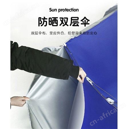 圆形太阳摆摊庭院雨伞折叠户外伞 2.4蓝+不含底座